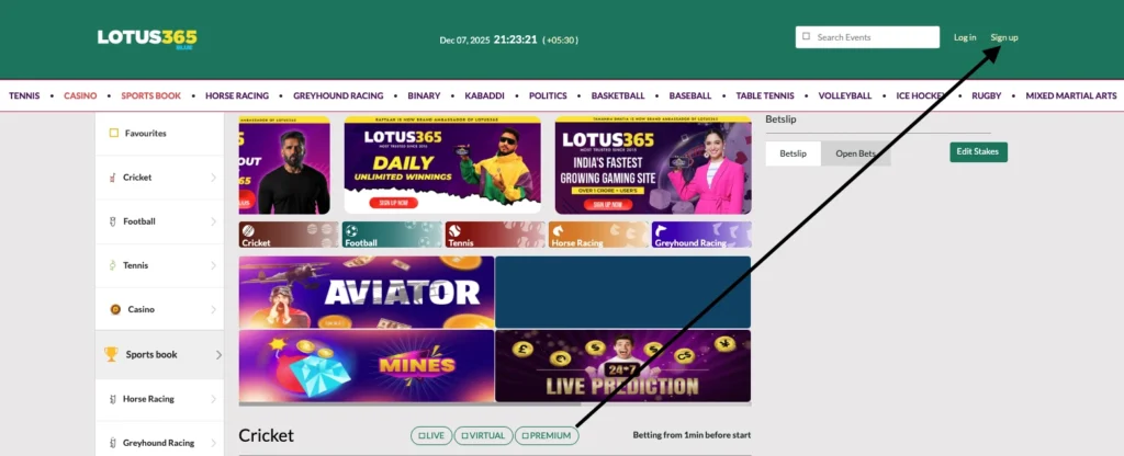 How to Register on Lotus365 IPL
