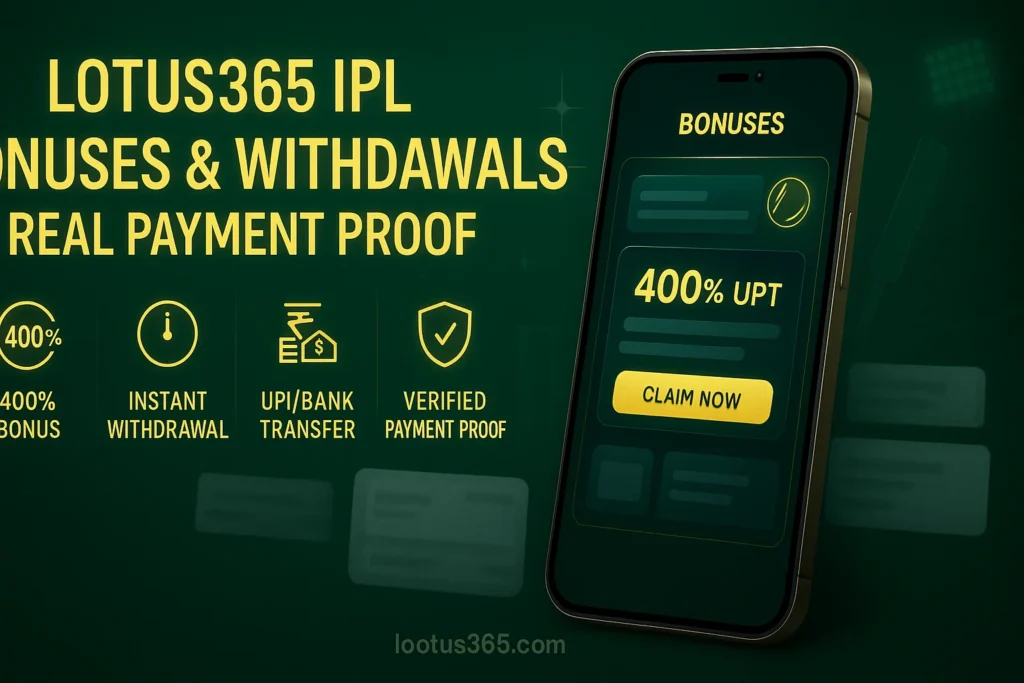 Lotus365 IPL Bonuses & Withdrawals – Real Payment Proof