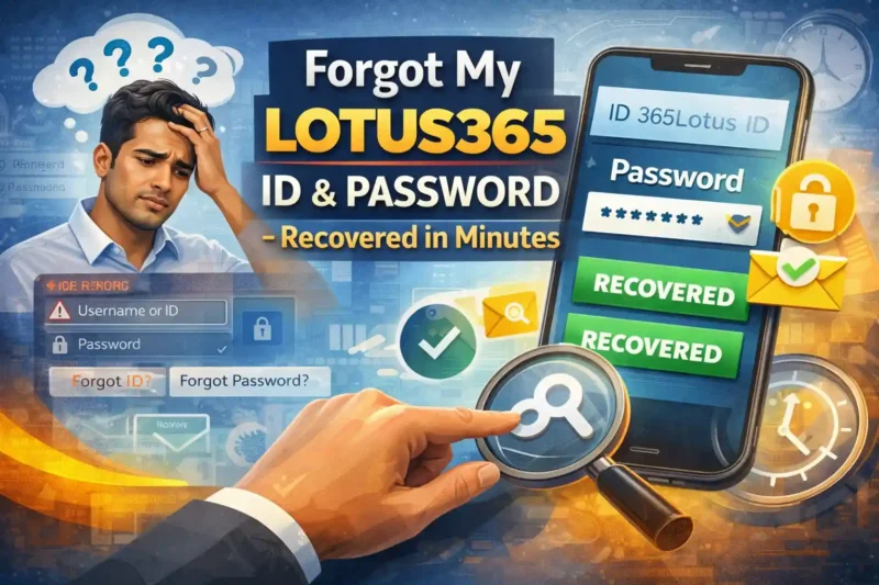 Forgot My Lotus365 ID & Password-Recovered in Minutes