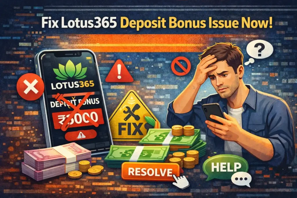 Lotus365 deposit bonus issue